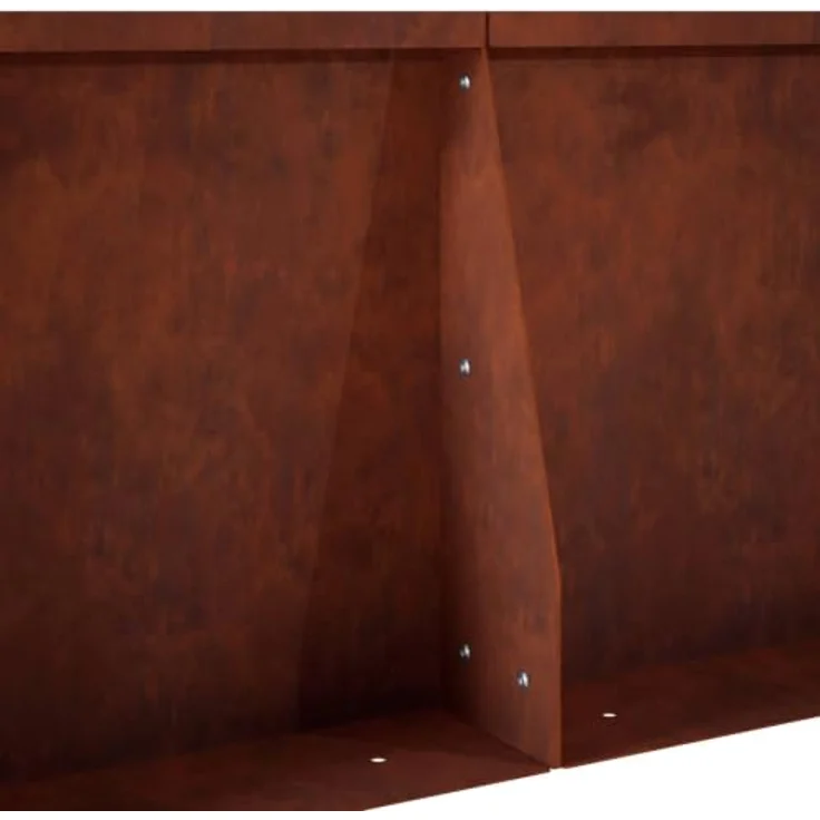 vidaXL Beetumrandung Stützmauer, 4 Stück, 40 x 12 x 30 cm, wetterfest aus Stahl in Rostoptik, modulares Design für flexible Erweiterungen – Bild 7