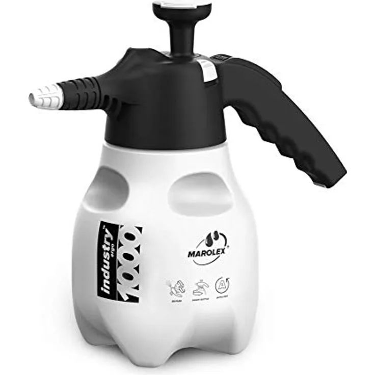 Marolex Industry Ergo Acid 1000, Handdrucksprüher 1L mit säurebeständigem Sprühkopf, leicht und handlich für Werkstätten und Waschgänge