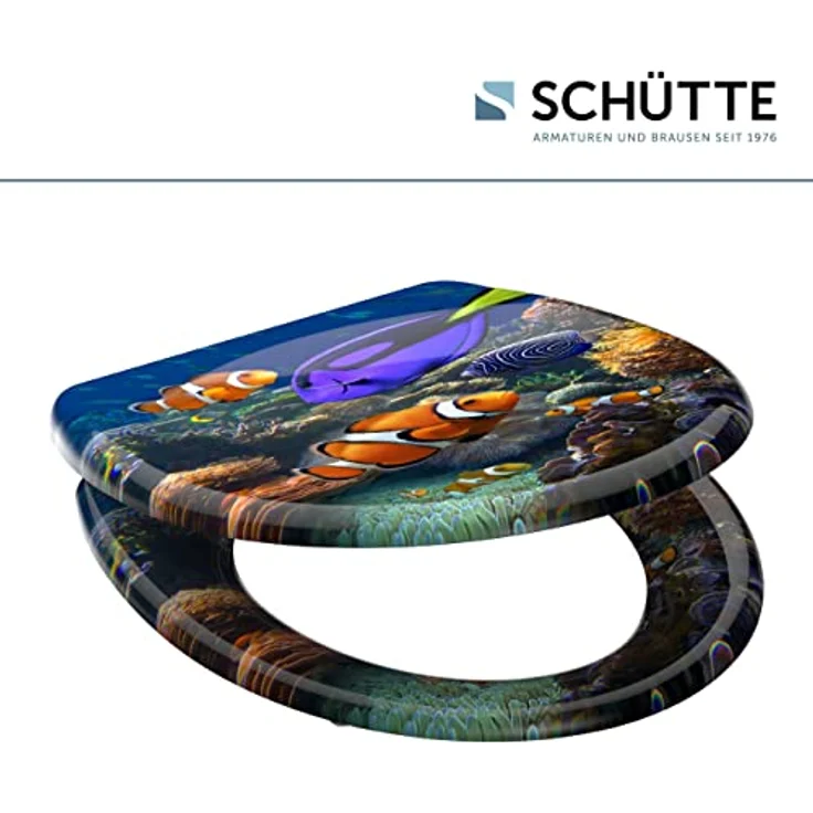 Schütte WC-Sitz Sea Life Duroplast, mit Absenkautomatik & Schnellverschluss, Motivdruck – Bild 9