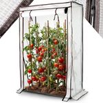 Arebos Tomatengewächshaus Foliengewächshaus | 100 x 50 x 150 cm | Stabile Konstruktion, optimale Belüftung | Gewächshausfolie, grün