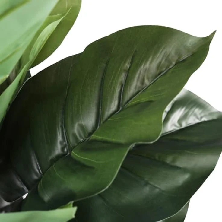 hjh OFFICE Kunstbaum 155cm EPIPREMNUM Künstliche Deko Pflanze im weißen Topf, Kunstpflanze groß, exotische Efeutute für Innen – Bild 2