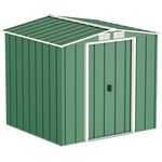 Duramax ECO 6 x 6 (3.33 m²) Metallgerätehaus, feuerverzinktes Metall gerätehaus - Geräteschuppen, verstärkte Dachkonstruktion, wartungsfreier und wetterfester Metallschuppen, Grün