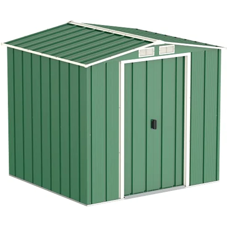Duramax ECO 6 x 6 (3.33 m²) Metallgerätehaus, feuerverzinktes Metall gerätehaus - Geräteschuppen, verstärkte Dachkonstruktion, wartungsfreier und wetterfester Metallschuppen, Grün – Bild 1