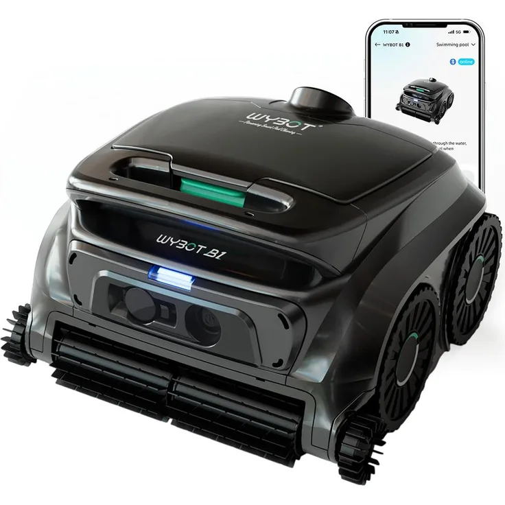 Wybot WYBOT B1/OS600 Kabelloser Poolroboter, 6,5 kg leicht, 120 Min Laufzeit, 180m Filter, App-Steuerung, schwarz/grün