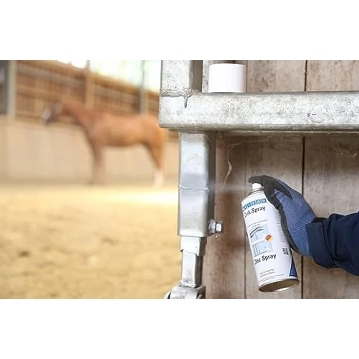 WEICON Zink-Spray 400 ml | Rostschutzfarbe für alle Metalloberflächen | Matt Grau / Anthrazit, leicht angewitterte Feuerverzinkung – Bild 4