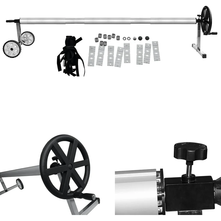 5,7M Pool Aufrollvorrichtung fahrbar Aufroller Stange Poolabdeckung Solarfolie – Bild 1