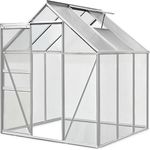 Deuba Gewächshaus aus Aluminium 5,85m³ + Fenster + Regenrinne M4