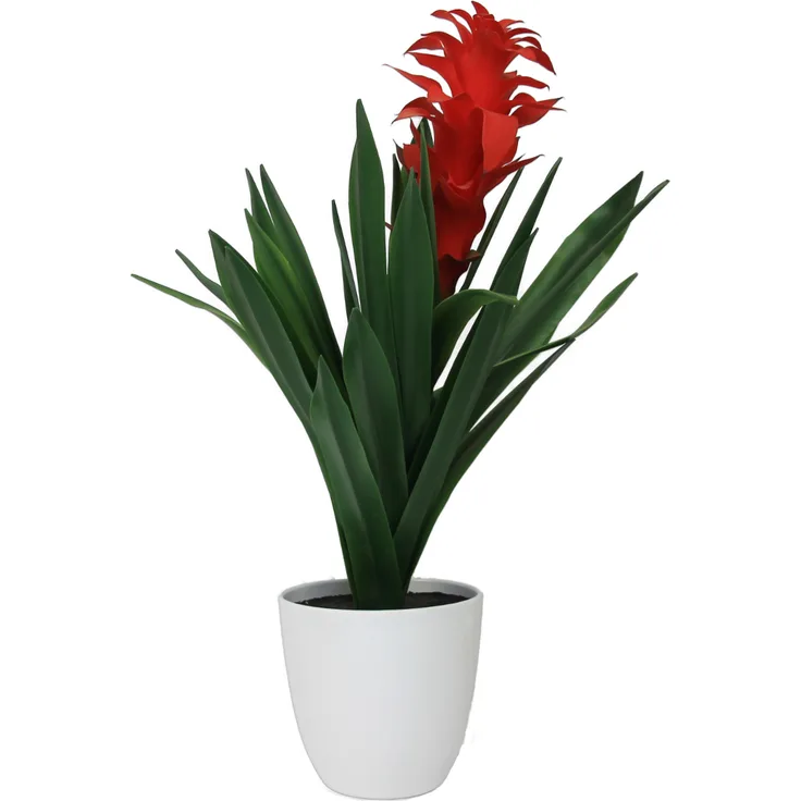 SB Zentralmarkt Kunstpflanze Dekopflanze Ananas mit roter Blüte Gesamthöhe 56cm
