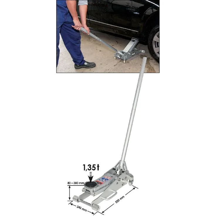 Vigor Hydraulik Alu-Rangier-Wagenheber 1,35 t - V2481