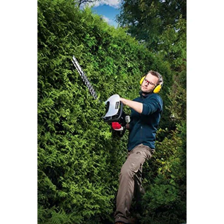 Scheppach Benzin-Heckenschere HTH250/240P 1,0 PS, Schnittlänge: 600 mm, Schnitt- Ø: 27 mm, 180° drehbarer Handgriff mit Vibrationsschutz, Schnellstop-Bremsfunktion – Bild 5