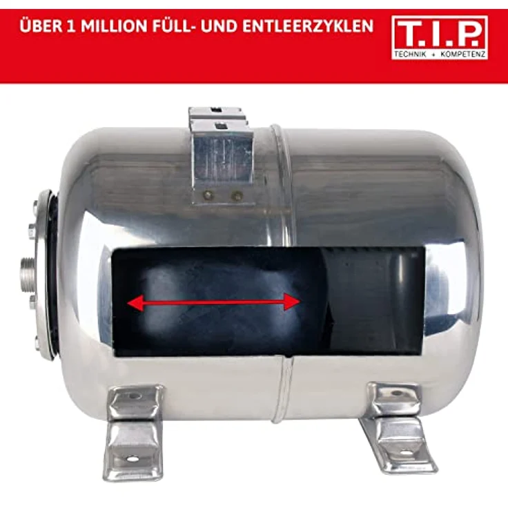 T.I.P. 31140 HWW 4500 INOX Hauswasserwerk Hauswasserpumpe 4.350 l/h Ansaughöhe 9 m Förderhöhe 50 m Förderdruck 5 bar 24 l Druckkessel – Bild 5