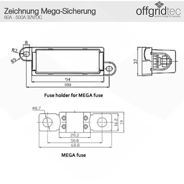 Halter für Megasicherung – Bild 2