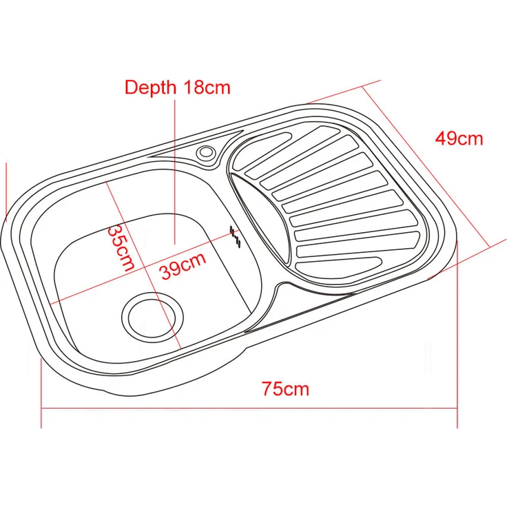 Edelstahlspüle Spülbecken Einbauspüle Eckig Küchenspüle Spüle Edelstahl Zubehör – Bild 3