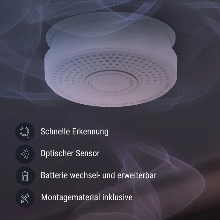Rauchmelder DOF39 mit Magnetic Mount Magnethalterung im Set Weiß – Bild 2