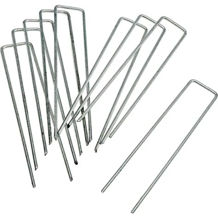HaGa 100 Erdhaken Metall verzinkt u-förmig 200mmx30mm Ø3mm für Vlies und Gitter