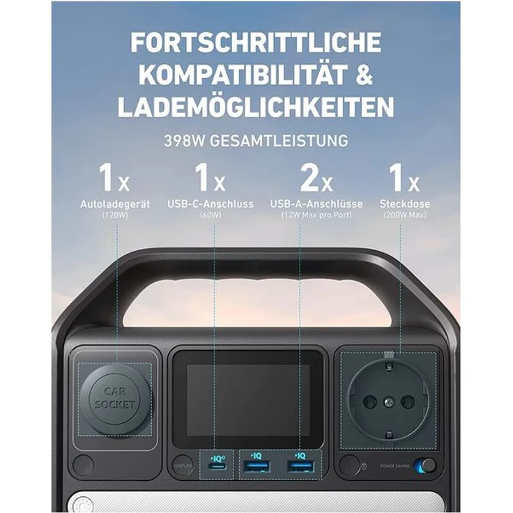 Anker 521 PowerHouse Zellkapazität 256 Wh, 200 W, 5 Anschlüsse, sturzsicheres Design – Bild 5