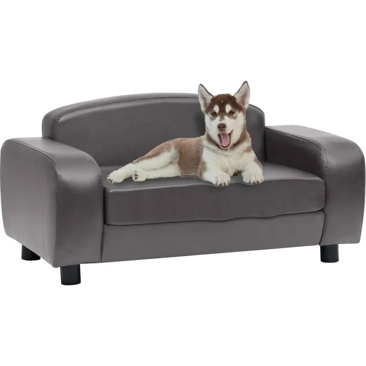 vidaXL Hundesofa Grau 80x50x40 cm Kunstleder