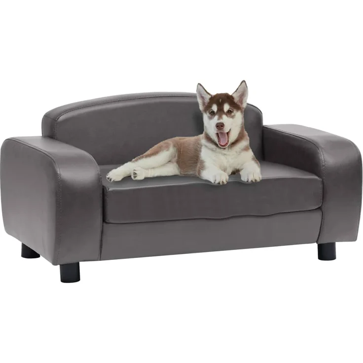 vidaXL Hundesofa Grau 80x50x40 cm Kunstleder – Bild 1