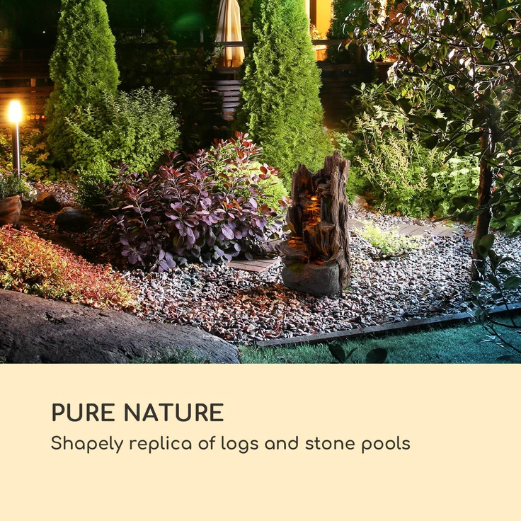 Mystic Tree Solarbrunnen LED-Beleuchtung Polyresin Braun – Bild 4