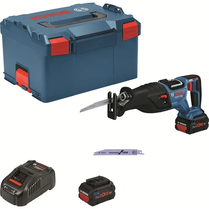 Bosch Professional GSA 18V-28 Akku-Säbelsäge BITURBO 1100 W 2 Akku ProCORE18V 5.5Ah, Ladegerät und L-BOXX – Bild 1