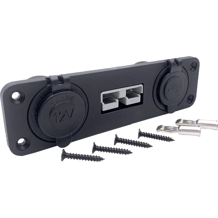 Offgridtec Einbaurahmen Anderson-Stecker - USB Steckdose - Zigarettenanzünder