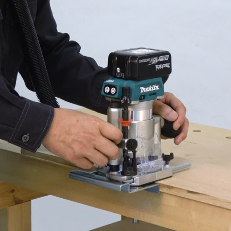 Makita DRT50ZJX2 Multifunktionsfräse Oberfräse, Kantenfräse (18,0 V, inklusive 3 Fräsmodule im MAKPAC, ohne Akku, ohne Ladegerät, 800 Watt) – Bild 3