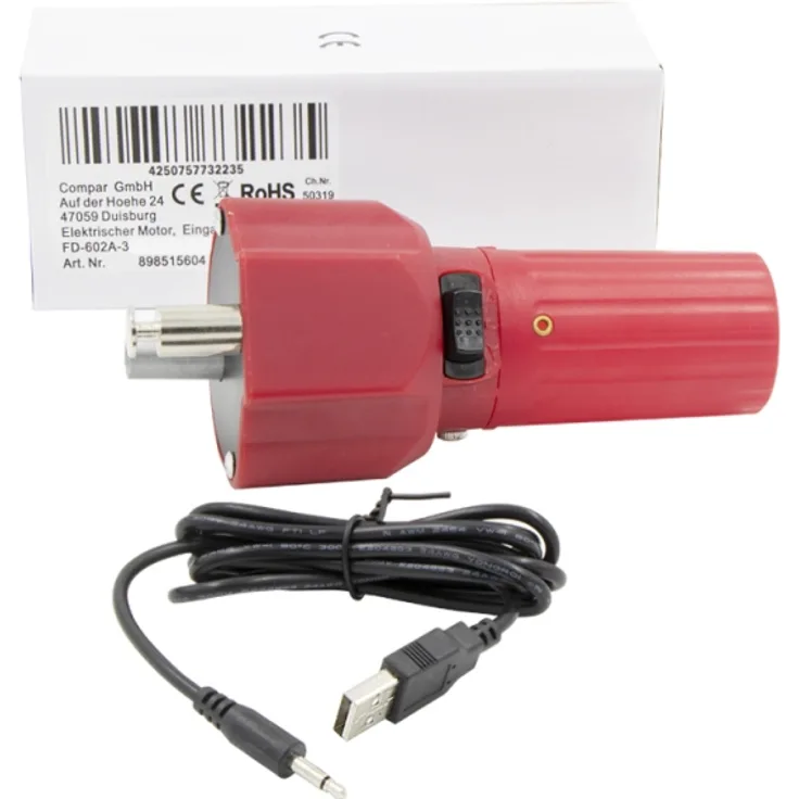 Grill Motor mit USB für Mangal / Schaschlik Spießdreher, Spießaufsatz, Drehspieß, Drehvorrichtung