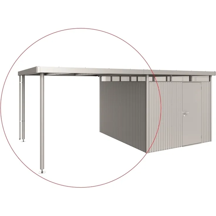 Biohort Seitendach für Gerätehaus HighLine H5 282 x 315 cm silber; metallic