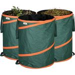 Gardebruk 3 x Gartensack Pop up, 3 x 165 Liter = 495 Liter | verstärkende Spiralfeder | doppelte Kreuznähte | Gartenabfallsack Laubsack