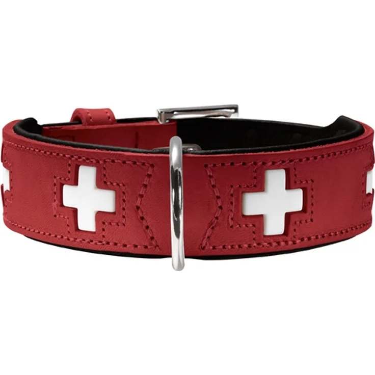 Hunter Hunde-Halsband Swiss rot-schwarz M