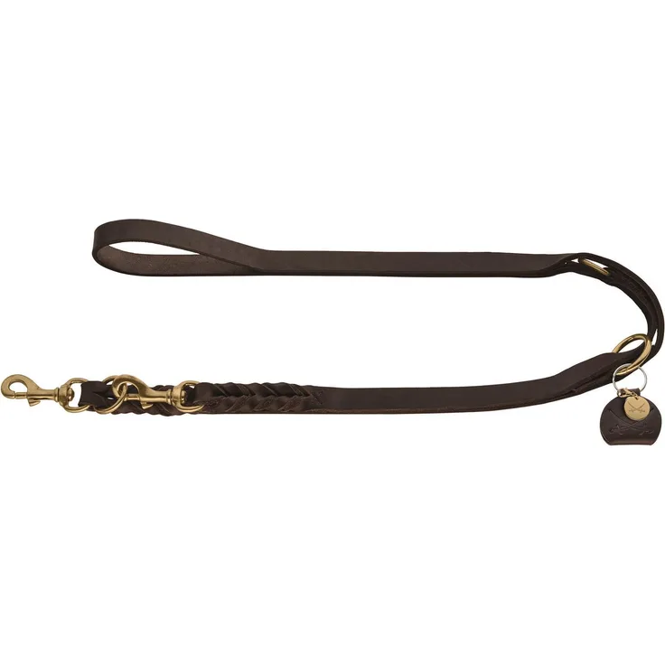 Hunter Hunde-Leine verstellbar Sansibar Solid dunkelbraun 20-200