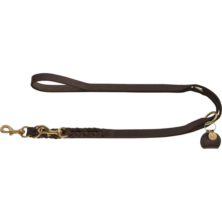 Hunter Hunde-Leine verstellbar Sansibar Solid dunkelbraun 20-200 – Bild 1