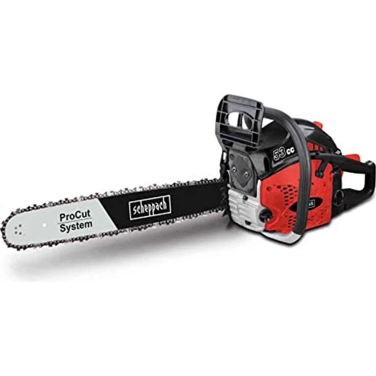 Scheppach Benzin Kettensäge CSP5300 Motorsäge, 51cm Schwertlänge, 2 Takt Benzinmotor mit 53cm³ Hubraum & 2,7PS, Schnittstärke Ø 47cm, ProCut Schwert / - kette, automatische Kettenschmierung – Bild 2