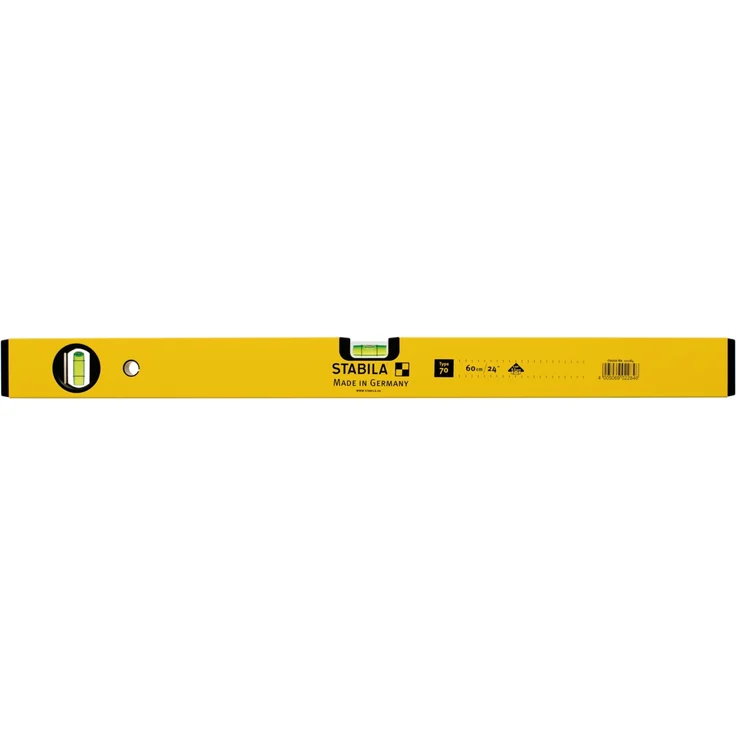 STABILA Wasserwaage Type 70, 80 cm, leichtes Alu-Profil, 1 Horizontal-Libelle, 1 Vertikal-Libelle, Made in Germany – Bild 3