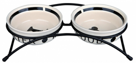 Trixie Napf-Set Eat on Feet weiß-schwarz 2 × 0,25 l/ø 13 cm