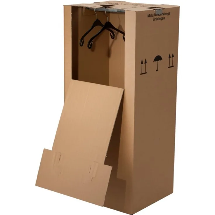 BB-Verpackungen 5 x Kleiderbox 600 x 510 x 1350 mm (stabil 2-wellig, 60 kg Traglast, Kleiderkiste aus recycelter Pappe)