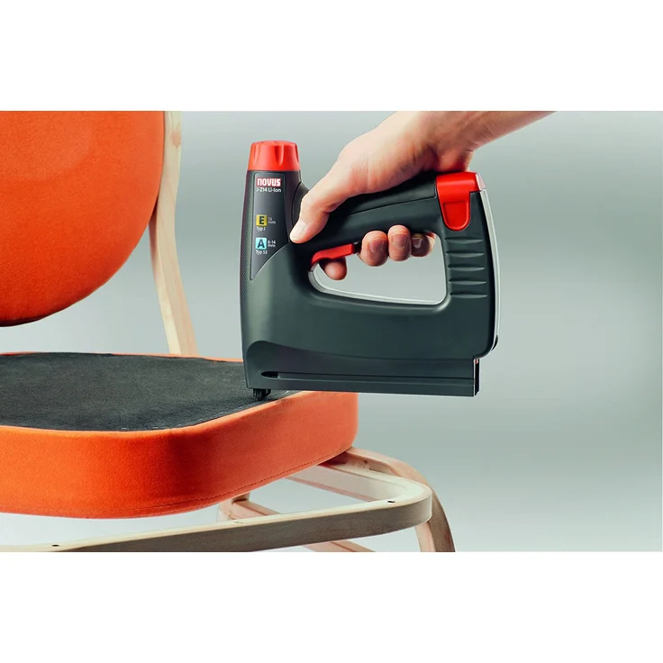 Novus Akku-Tacker J-214 im Koffer, Elektrotacker, 3.6 V Akku, LED-Arbeits-Licht, Schlagkraftregelung, Unterlademechanik – Bild 5