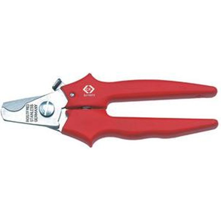 C.K Kabelschere zum Schneiden von Aluminium und Kuperdrähten rasiermesserscharfe Scherklingen aus Edelstahl für überragende eSchneidleistung, federunterstützte Klingenöffnung mit Sicherheits-Schließarretierung, PVC-beschichtete Handgriffe für Komfor