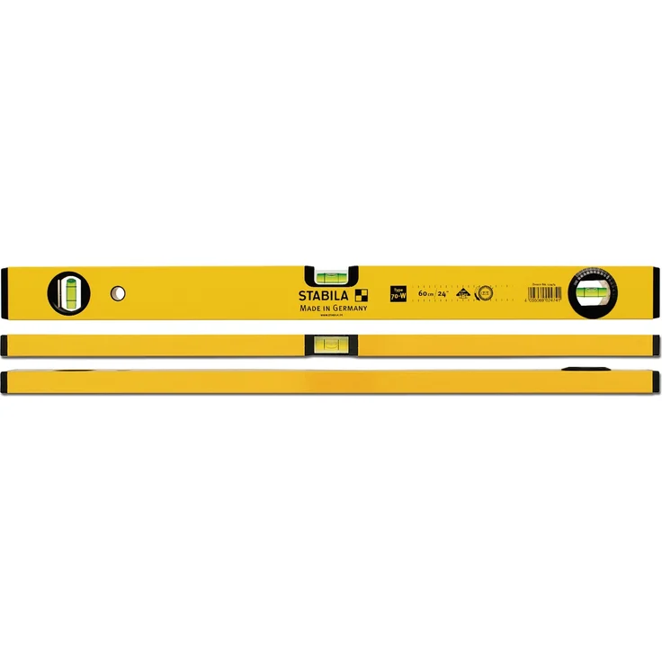 STABILA Wasserwaage Type 70 W, 100 cm, leichtes Alu-Profil, 1 Horizontal-Libelle, 1 Vertikal-Libelle, 1 drehbare Winkel-Libelle, Made in Germany – Bild 4