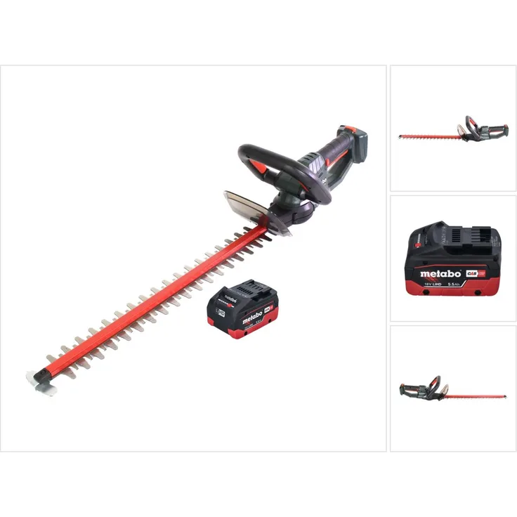 Metabo HS 18 LTX 55 Akku Heckenschere 18 V 53 cm + 1x Akku 5,5 Ah - ohne Ladegerät