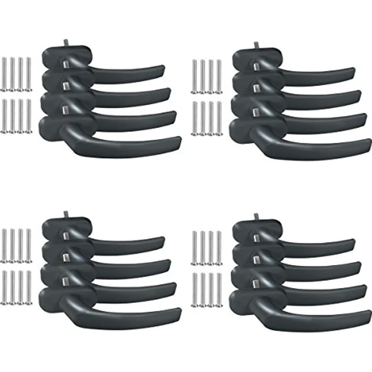 16 x Alu Fenstergriff in Grau RAL 7016 - Stiftlänge 45mm