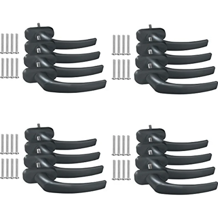 16 x Alu Fenstergriff in Grau RAL 7016 - Stiftlänge 45mm – Bild 1