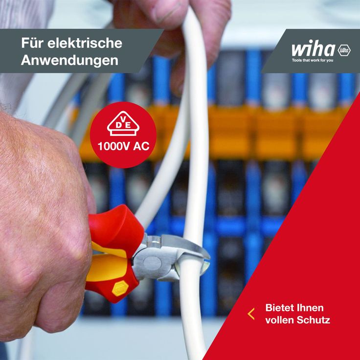 Wiha Zangen Set für Elektriker (26852) 3-tlg. I Universal Kombizange 180mm + Flachrundzange 200mm + Seitenschneider 160mm I Zangenset Elektro VDE – Bild 7