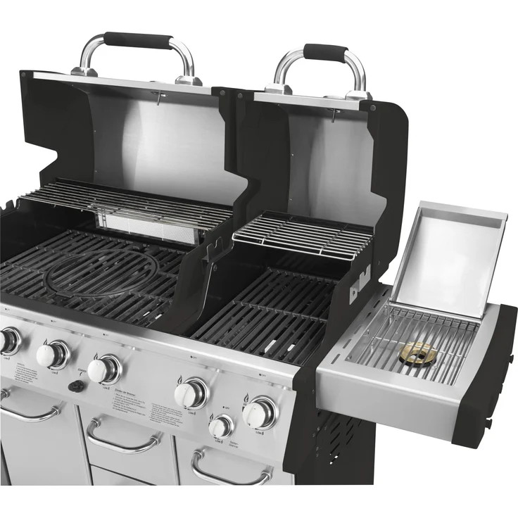 JUSTUS Gasgrill Mars Pro, mit Unterschrank, 6+2 Brenner, Edelstahl, Grillfläche 66x64 cm 28.000 Watt Gusseisen mit Seitenbrenner, mit Heckbrenner stufenlos, Crossover Zündung – Bild 4