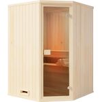 FinnTherm Innensauna Corner 2 Sitzbänke Saunakabine Wandstärke 40 mm Infrarotsauna