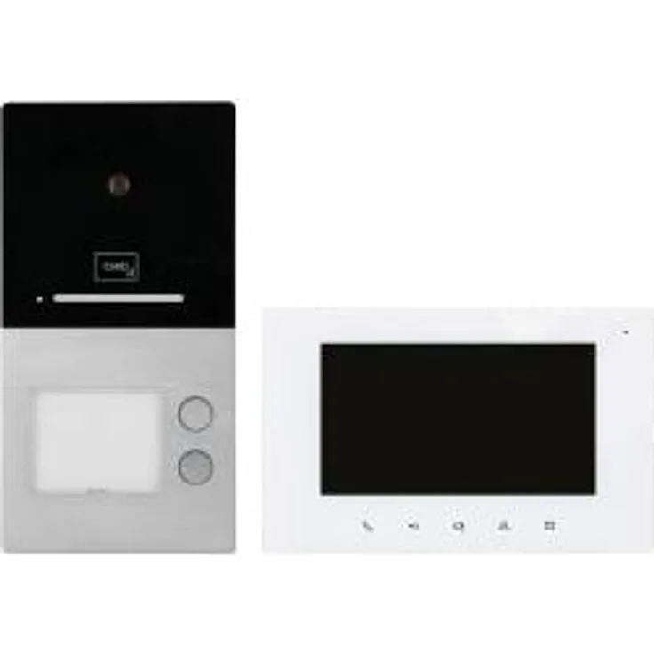 HHG Villa AP Set 2 RL Komplettset Video-Türsprechanlage Aluminium (gebürstet)  Weiß