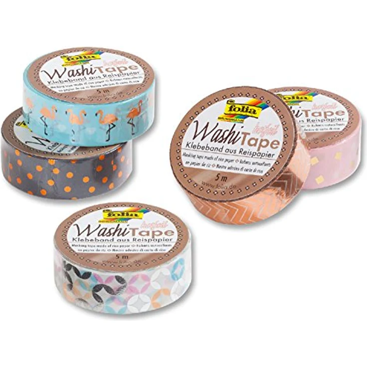 FOLIA 260039 Hotfoil 15mm 10m Klebefilm Washi-Tape sortiert – Bild 2