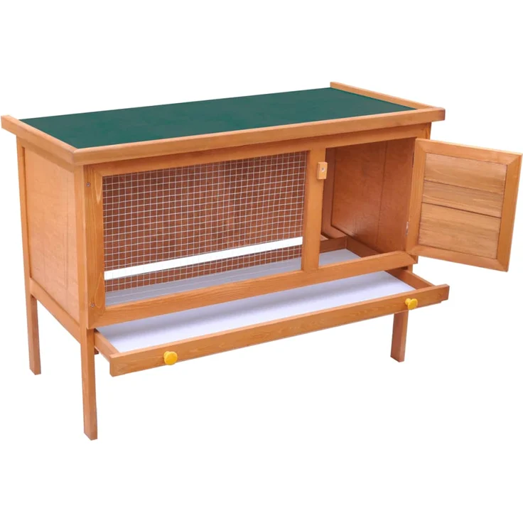vidaXL Kaninchenstall Kleintierhaus Hasenstall 1 Ebene Holz – Bild 2