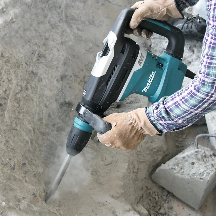 Makita HR4013C Kombi-Hammer für SDS-MAX 40 mm, Seitengriff, D-Griff, Bohrerfett, Tiefenanschlag, Tiefziehteil, Transportkoffer – Bild 3