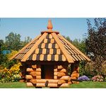 DSH DEKO SHOP HANNUSCH Vogelhaus »Vogelhaus XXL, Futterhaus 65 x 50 cm imprägniert, Holzschindeldach in braun-schwarz, mit oder ohne Vogelhausständer, V15XXL« - Preisvergleich